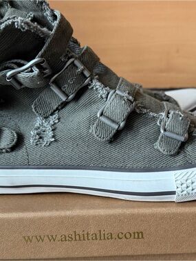 Ash Women's Olive Green High-Top Strap Sneakers worn 1x maybe